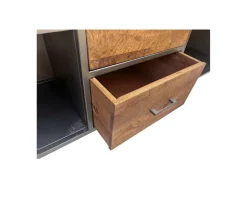 Clearance Buffet bas industriel métal gris et bois de manguier massif "Vista" Buffet Et Bahut