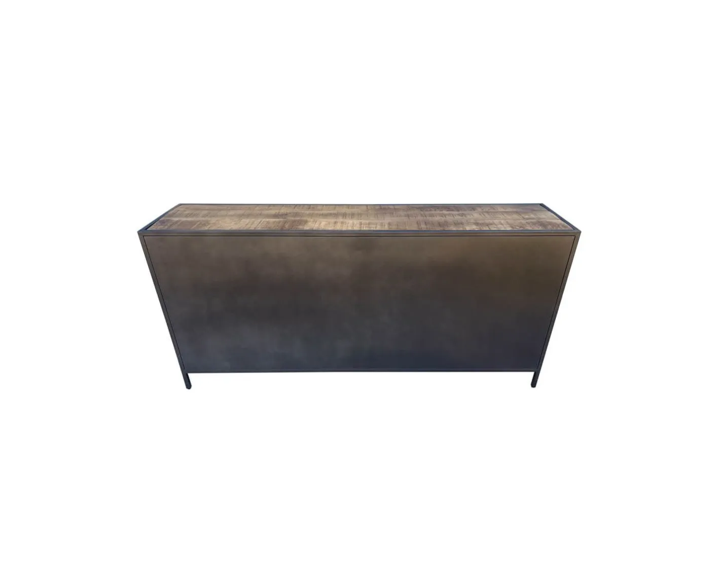 Clearance Buffet bas industriel métal gris et bois de manguier massif "Vista" Buffet Et Bahut