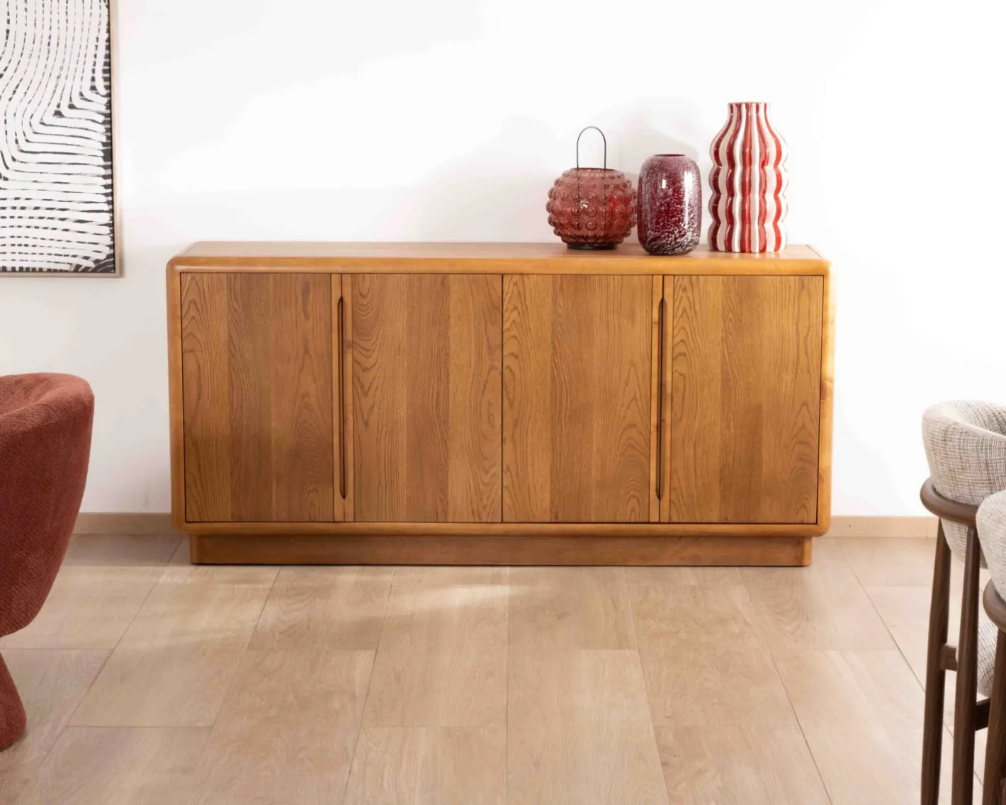 Online Buffet contemporain 4 portes "Laumie" teinte chêne Buffet Et Bahut