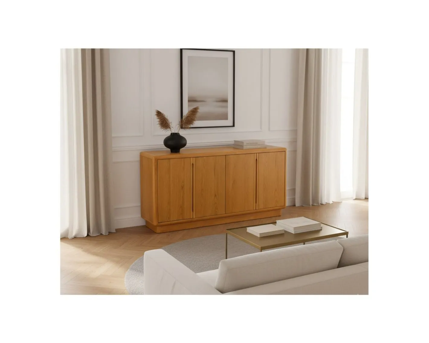 Online Buffet contemporain 4 portes "Laumie" teinte chêne Buffet Et Bahut