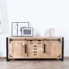 Outlet Buffet de salle à manger industriel en métal et bois 190 cm "Montréal" Buffet Et Bahut