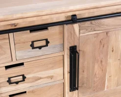 Outlet Buffet de salle à manger industriel en métal et bois 190 cm