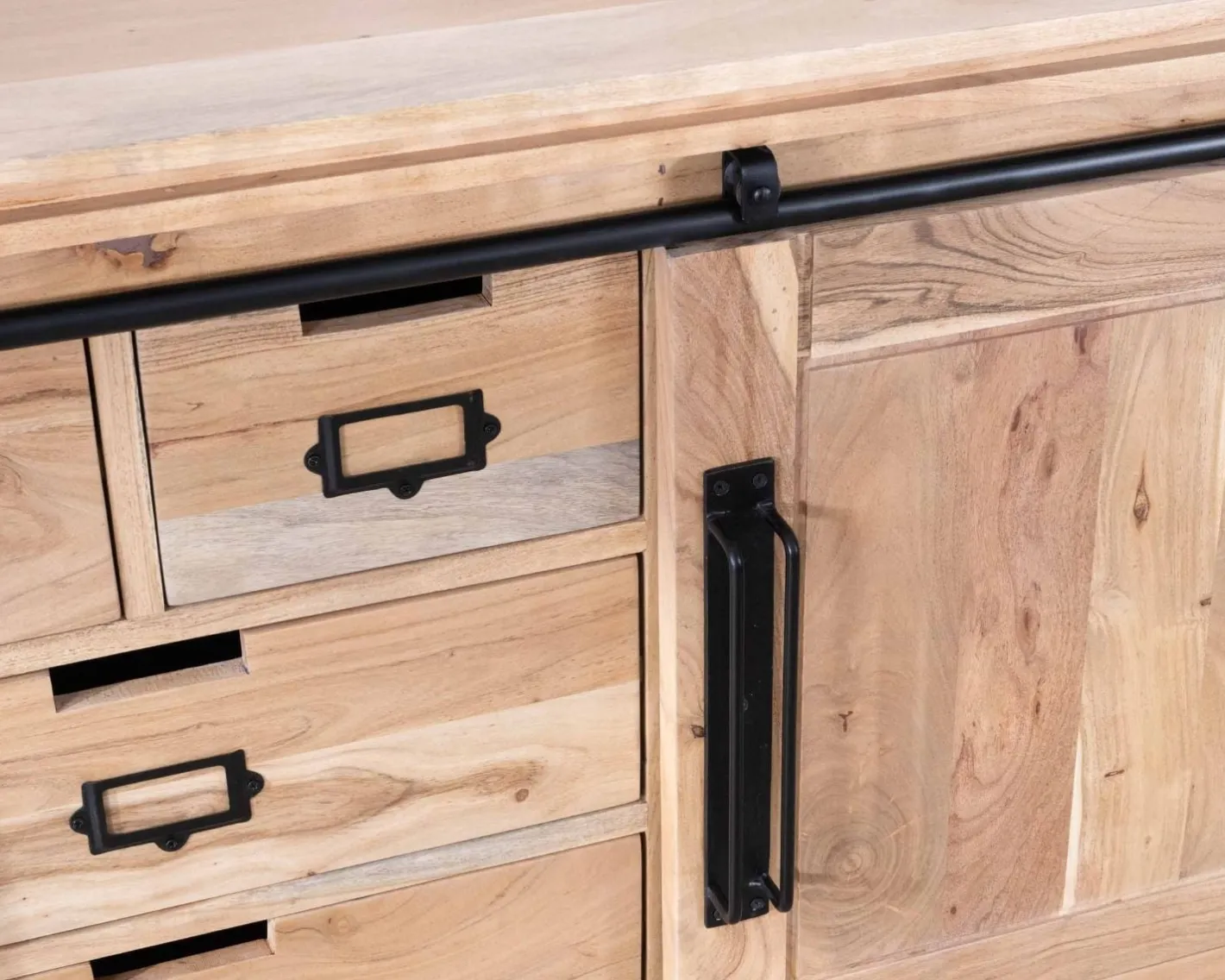 Outlet Buffet de salle à manger industriel en métal et bois 190 cm "Montréal" Buffet Et Bahut