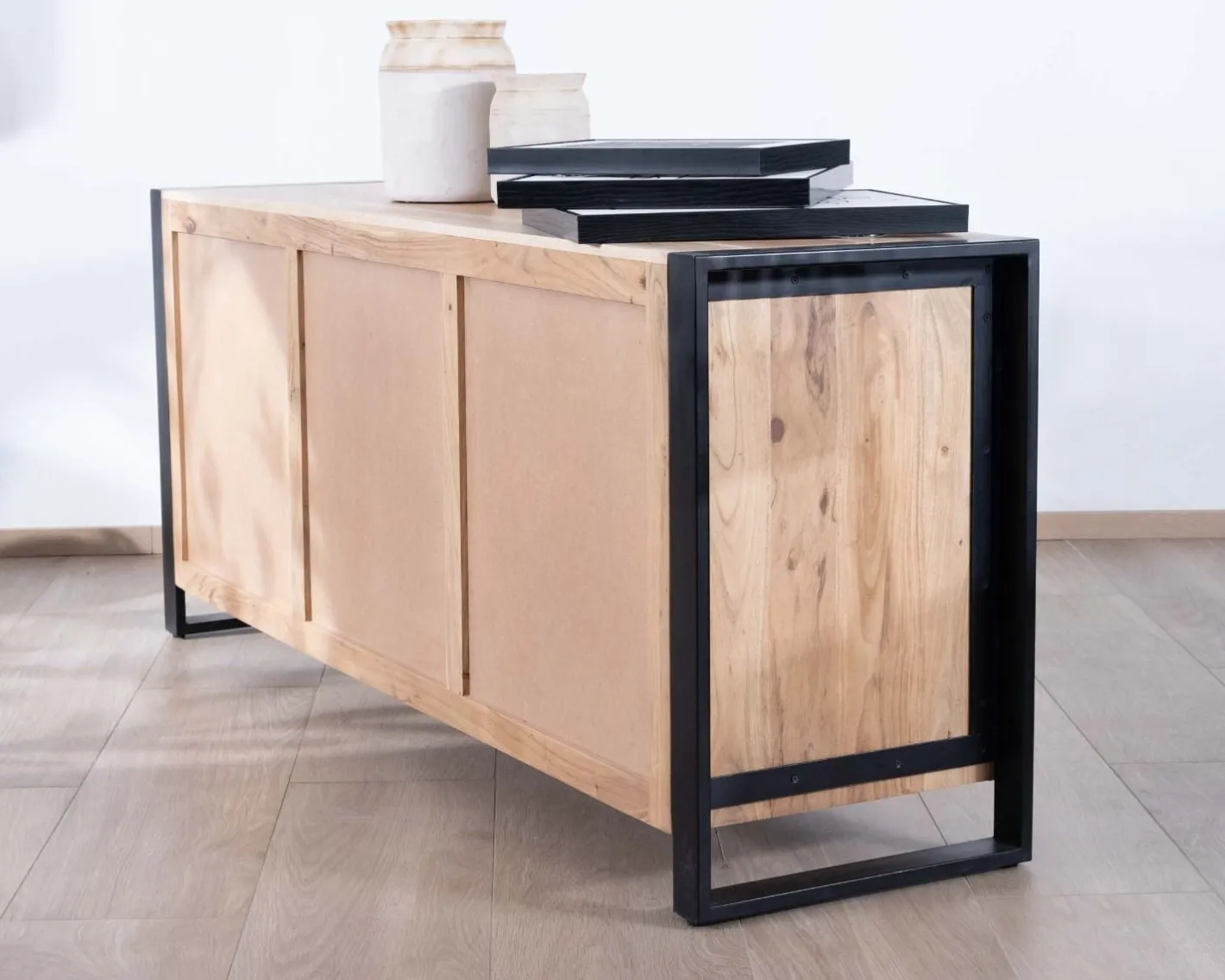 Outlet Buffet de salle à manger industriel en métal et bois 190 cm "Montréal" Buffet Et Bahut