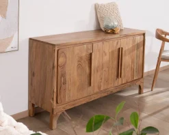 Outlet Buffet design épuré en acacia "Melody" 3 portes 145 cm Buffet Et Bahut