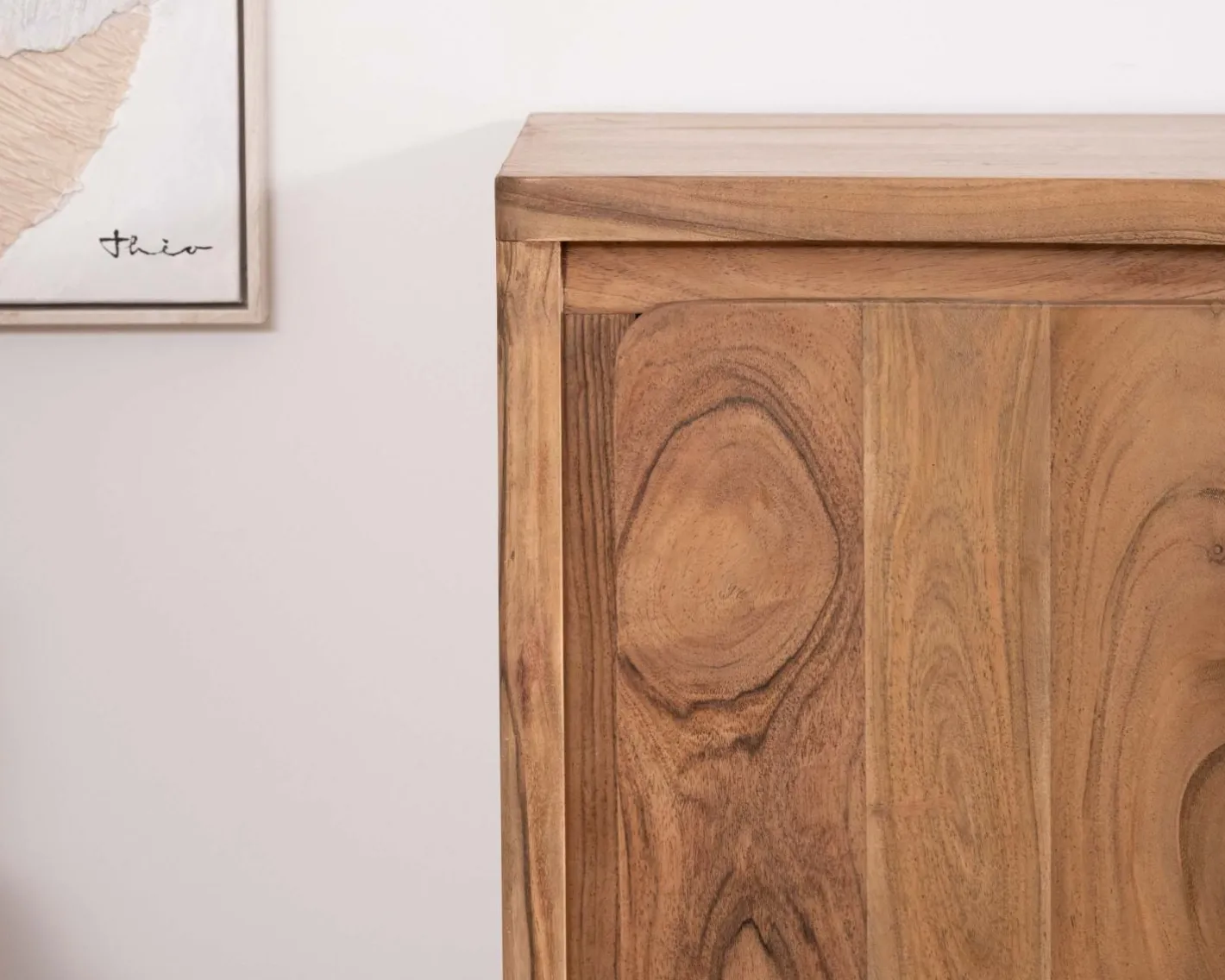Outlet Buffet design épuré en acacia "Melody" 3 portes 145 cm Buffet Et Bahut