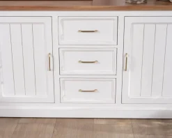 Best Buffet en acacia blanc 165cm et plateau naturel "Trégastel" Buffet Et Bahut