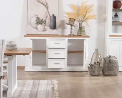 Best Buffet en acacia blanc 165cm et plateau naturel "Trégastel" Buffet Et Bahut