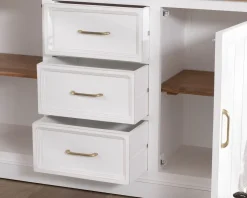 Best Buffet en acacia blanc 165cm et plateau naturel 