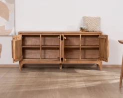 Clearance Buffet en acacia 4 portes style scandinave "Melody" 175 cm Buffet Et Bahut