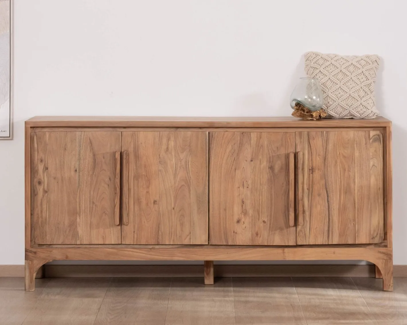 Clearance Buffet en acacia 4 portes style scandinave "Melody" 175 cm Buffet Et Bahut