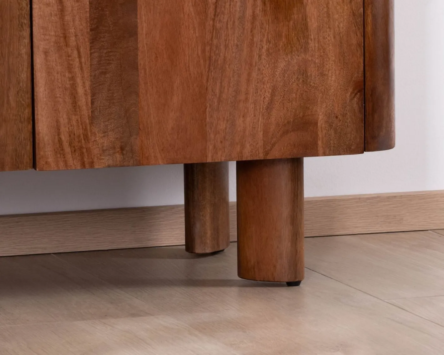 Clearance Buffet enfilade 4 portes 200 cm en manguier massif foncé "Malaké" style Japandi Buffet Et Bahut