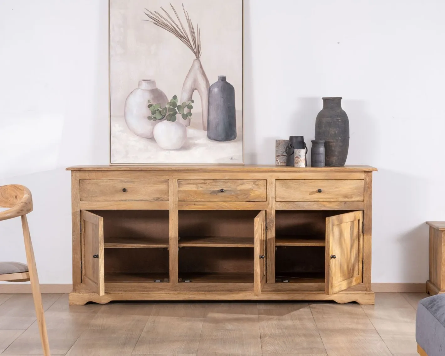 Outlet Buffet esprit maison de campagne "Sarah" 180 cm en manguier Buffet Et Bahut