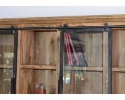 Outlet Buffet haut style atelier portes coulissantes métal bois massif
