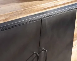 New Buffet métal et bois 200cm portes coulissantes