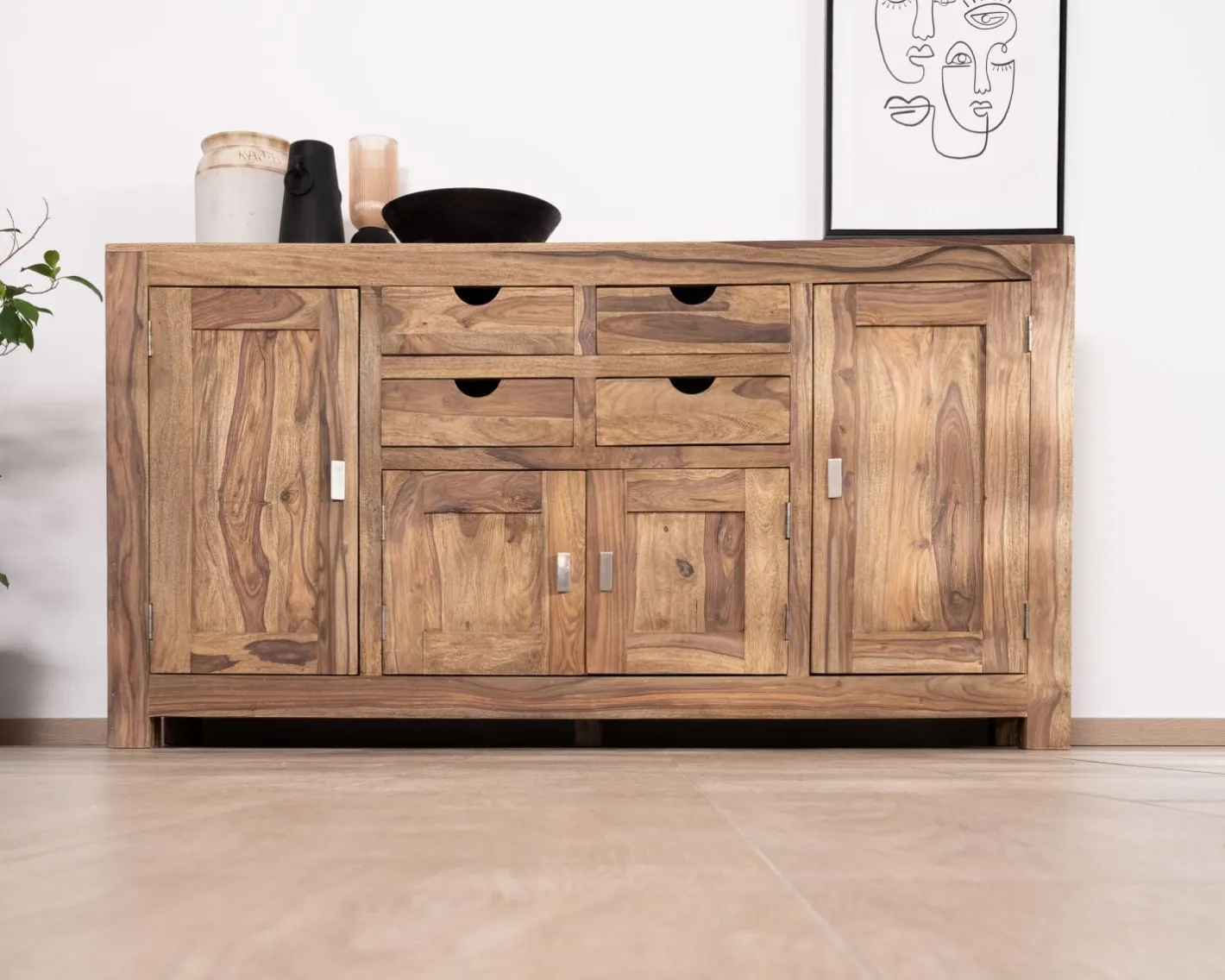 Buffet multi rangement 180 cm en palissandre "Kalanohé" Buffet Et Bahut