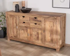 Buffet multi rangement 180 cm en palissandre