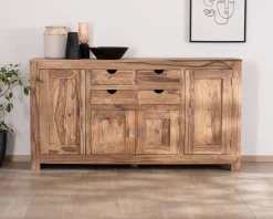 Buffet multi rangement 180 cm en palissandre