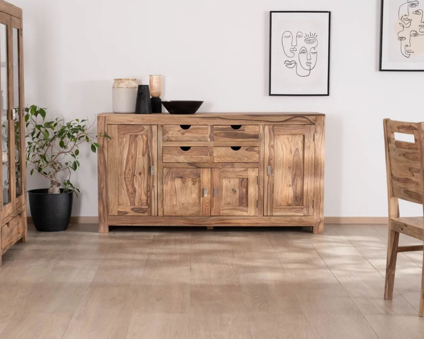 Buffet multi rangement 180 cm en palissandre "Kalanohé" Buffet Et Bahut