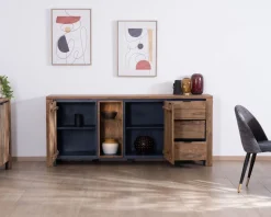 Outlet Buffet multi-rangements avec étagères en verre 