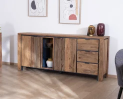 Outlet Buffet multi-rangements avec étagères en verre 