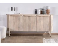 Online Buffet 3 portes 175cm en manguier massif côtés arrondis "Manon" Buffet Et Bahut