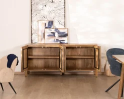 Online Buffet 4 portes esprit zen en manguier massif naturel 4 portes « Sicaly » 180 cm Buffet Et Bahut