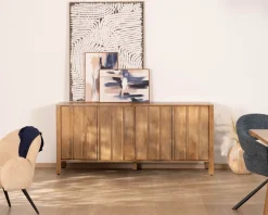 Online Buffet 4 portes esprit zen en manguier massif naturel 4 portes « Sicaly » 180 cm Buffet Et Bahut