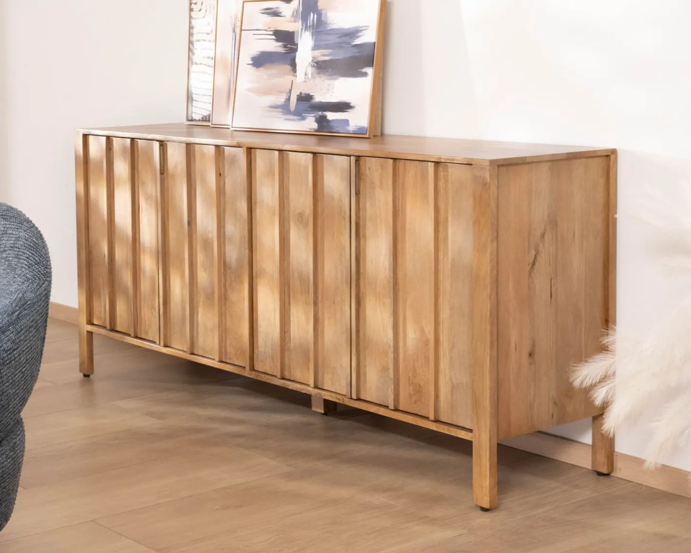 Online Buffet 4 portes esprit zen en manguier massif naturel 4 portes « Sicaly » 180 cm Buffet Et Bahut