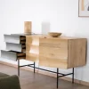 Buffet 3 portes japandi bicolore bois et métal "Elegancy" 150 cm Buffet Et Bahut