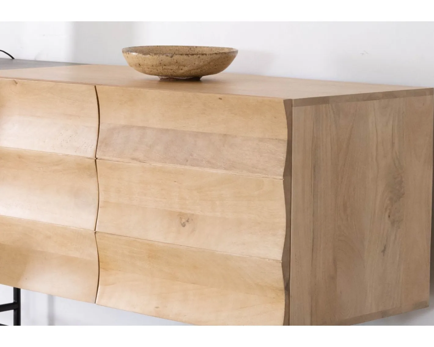 Buffet 3 portes japandi bicolore bois et métal "Elegancy" 150 cm Buffet Et Bahut