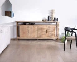 Clearance Buffet 4 portes style Japandi en manguier massif