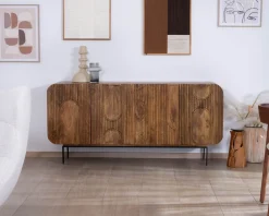 Clearance Buffet 4 portes style newtro en manguier
