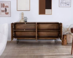 Clearance Buffet 4 portes style newtro en manguier