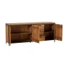 Outlet Buffet 3 portes 3 tiroirs en teck massif et métal 195 cm "Roster" Buffet Et Bahut