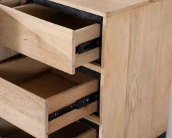 Hot Buffet épuré bicolore en manguier naturel et noir 180 cm 