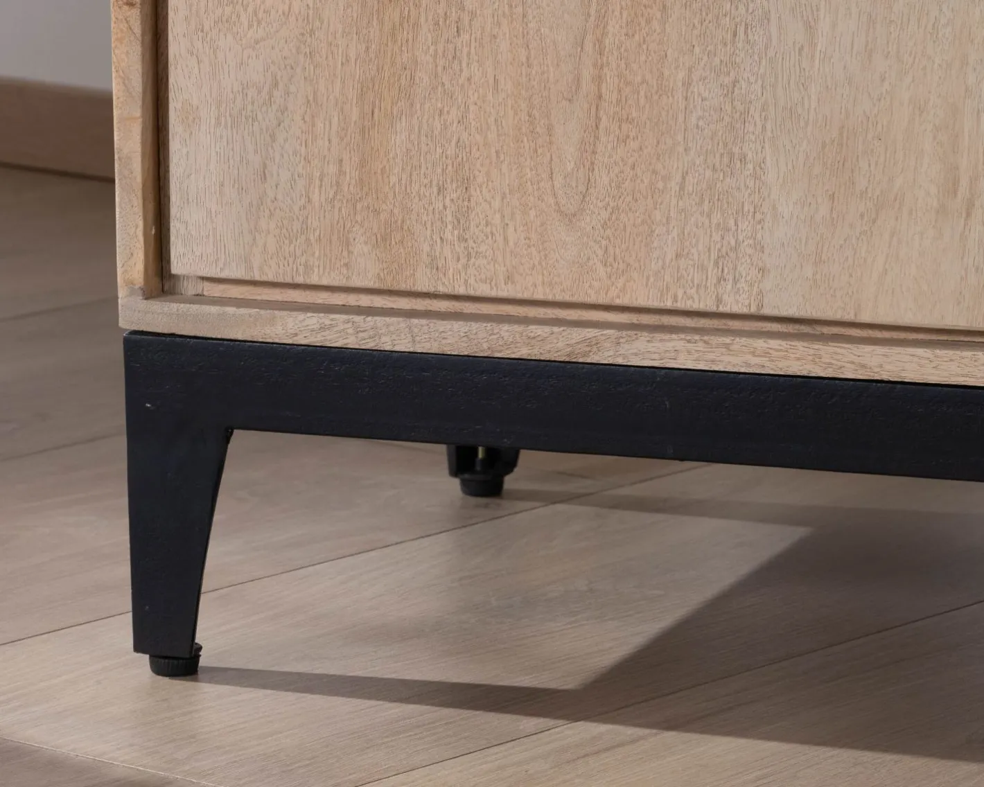 Online Buffet épuré en manguier massif 180 cm 3 portes et tiroirs "Gola" Buffet Et Bahut