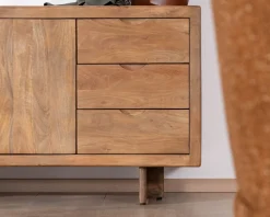 Sale Buffet rétro en manguier massif avec tiroirs finition naturelle "Odely" 150 cm Buffet Et Bahut
