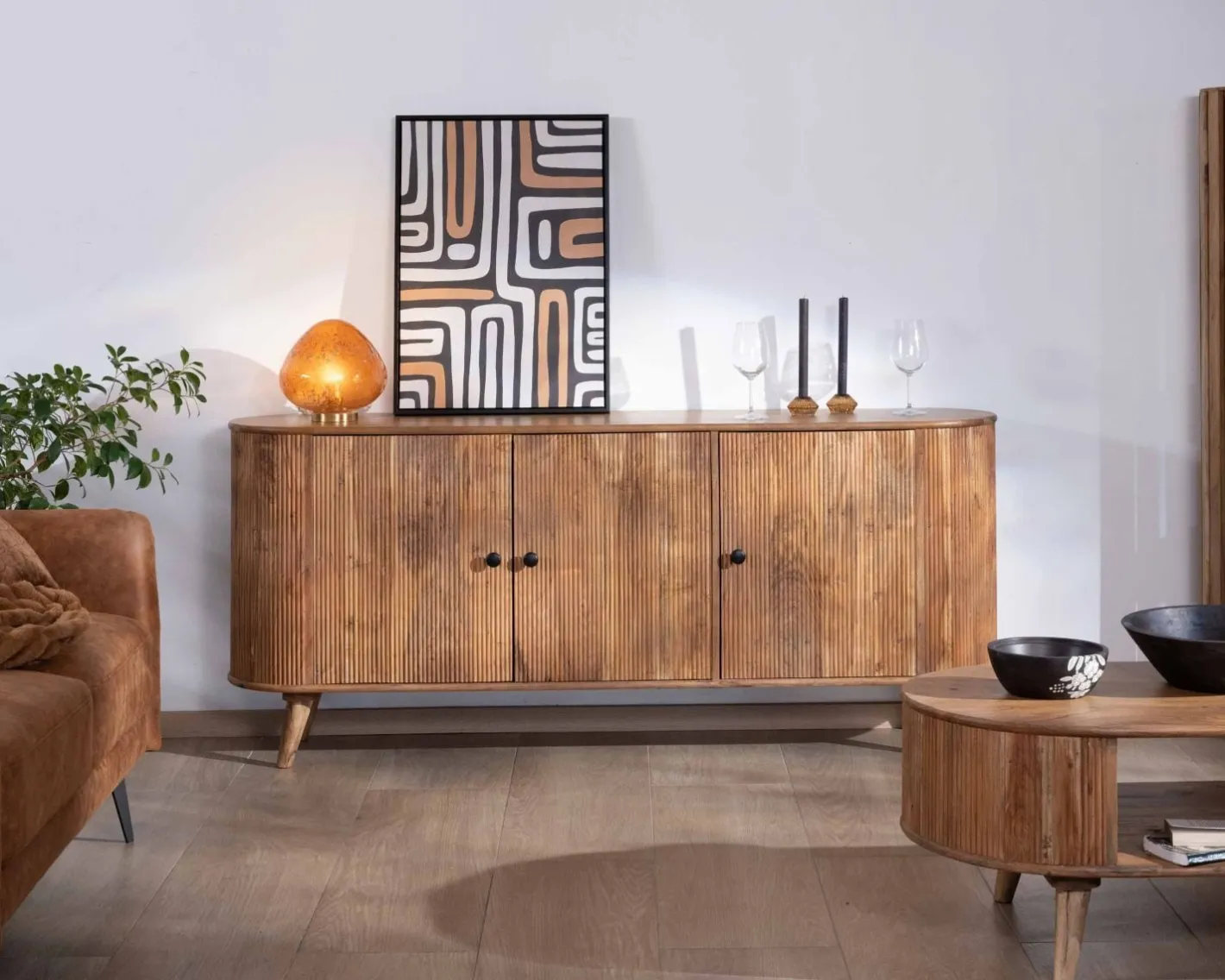 Best Buffet rétro 3 portes en acacia massif "Boomer" 175 cm Buffet Et Bahut