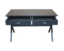 Outlet Bureau noir en bois et métal 120cm 