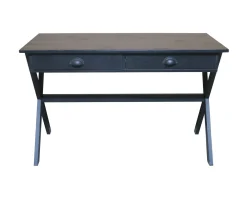 Outlet Bureau noir en bois et métal 120cm 