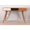 Clearance Bureau scandinave en palissandre "Vintage grey" tiroir blanc Bureau