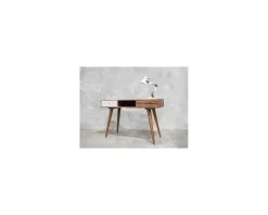 Clearance Bureau scandinave en palissandre "Vintage grey" tiroir blanc Bureau