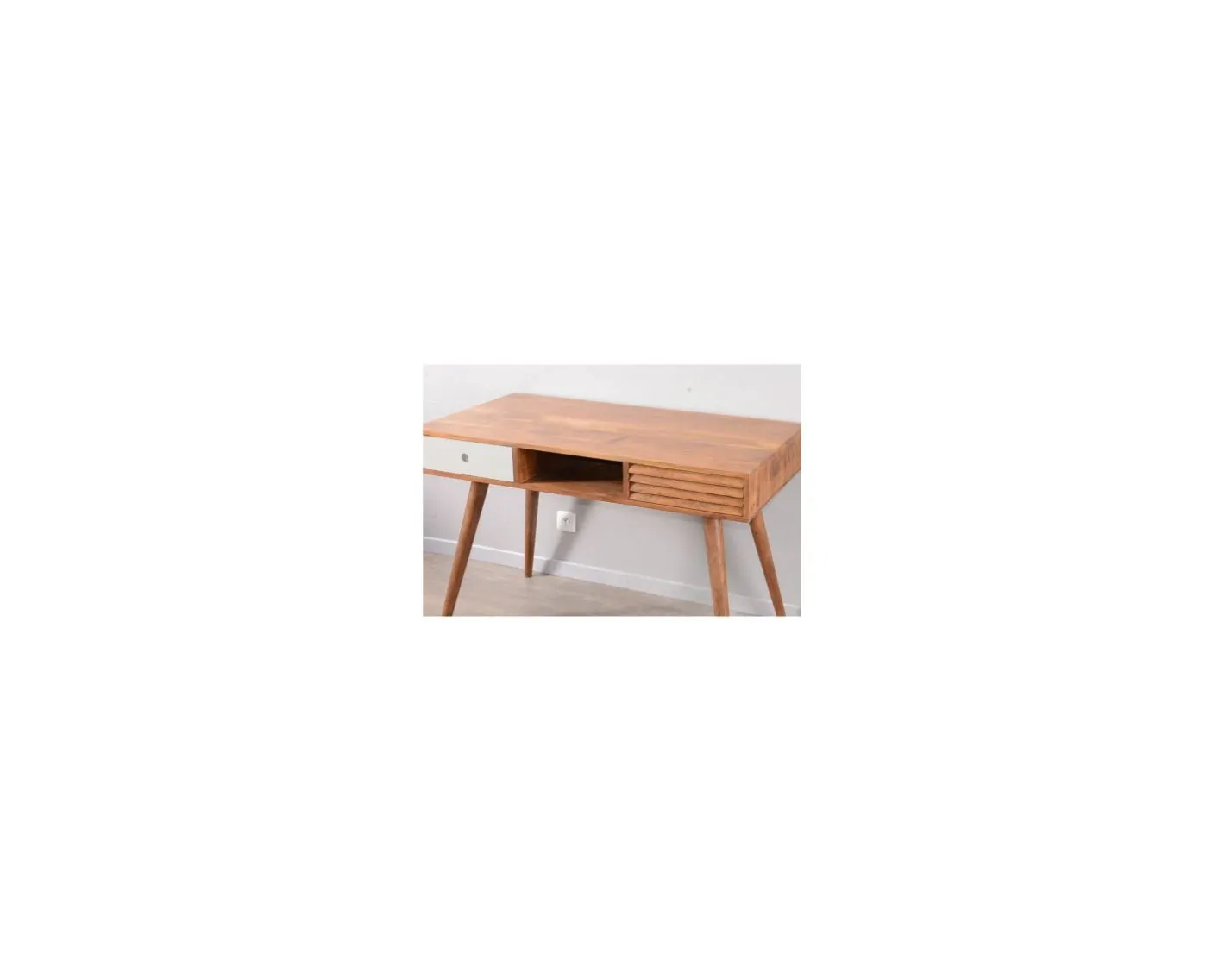 Clearance Bureau scandinave en palissandre "Vintage grey" tiroir blanc Bureau