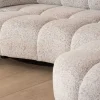 Clearance Canapé avec assise électrique et méridienne à droite "Syltan" tissu blanc cassé tramé Canapé D'Angle