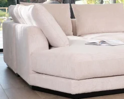 Online Canapé confort en velours côtelé beige avec méridienne design
