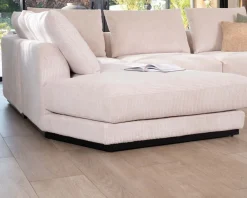 Online Canapé confort en velours côtelé beige avec méridienne design