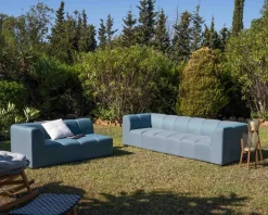 Sale Canapé d'angle en tissu turquoise haut de gamme