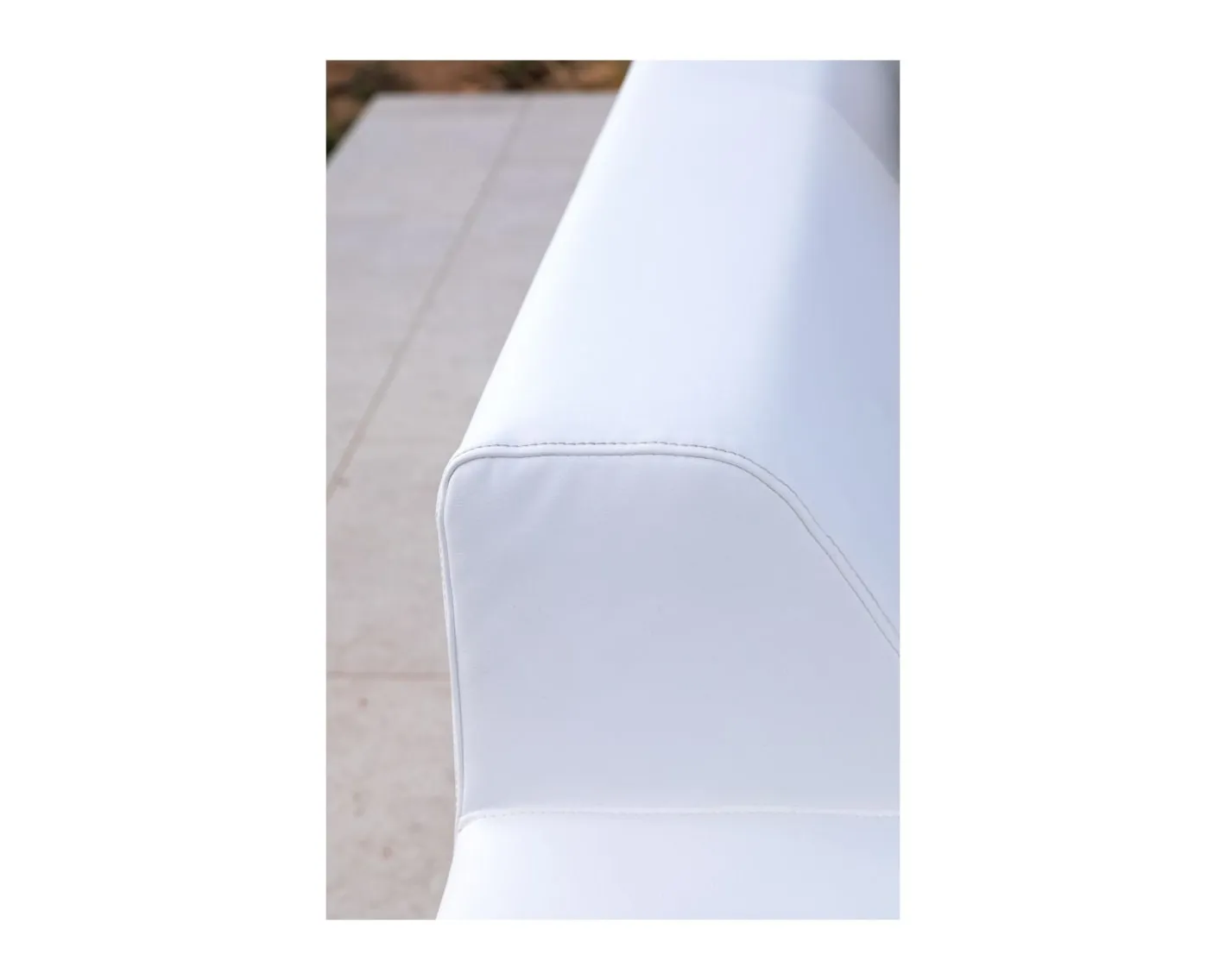 Hot Canapé d'angle extérieur blanc et noir imitation cuir "Lakpura Beach" Canapé De Jardin