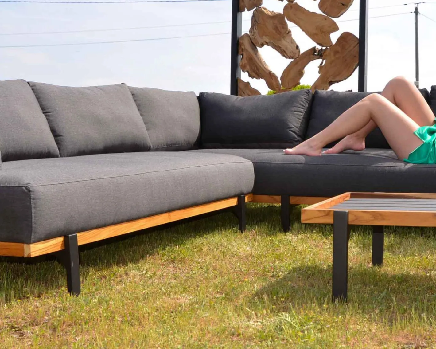 Best Canapé d'angle extérieur haut de gamme tissu Sunbrella "Maluku Island" Canapé De Jardin